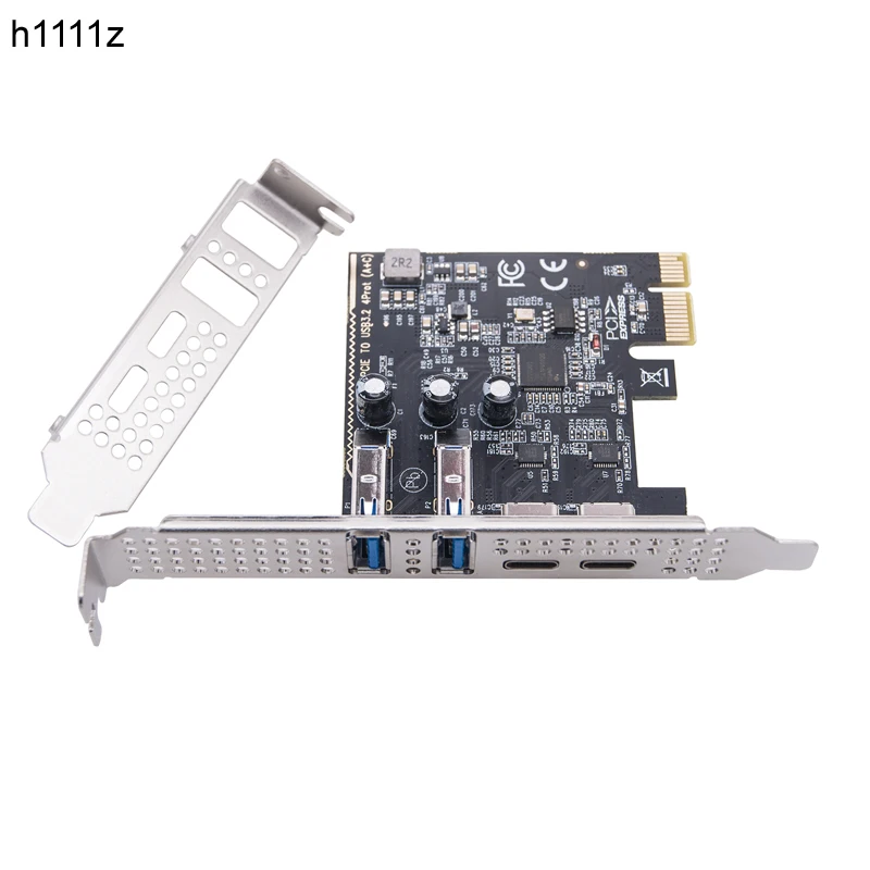 PCIE USB Type C Expansion Card Adapter HUB 2Port USB-C + 2Port USB3.2 GEN1 5Gbps Riser Card with Low Profile Bracket for Desktop