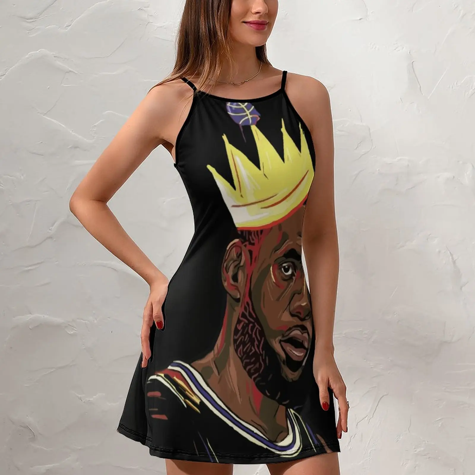 The King James Lebron And James Kingrt Classic Exotic  Woman's Dress  Women's Sling Dress Graphic  Clubs Strappy Dress