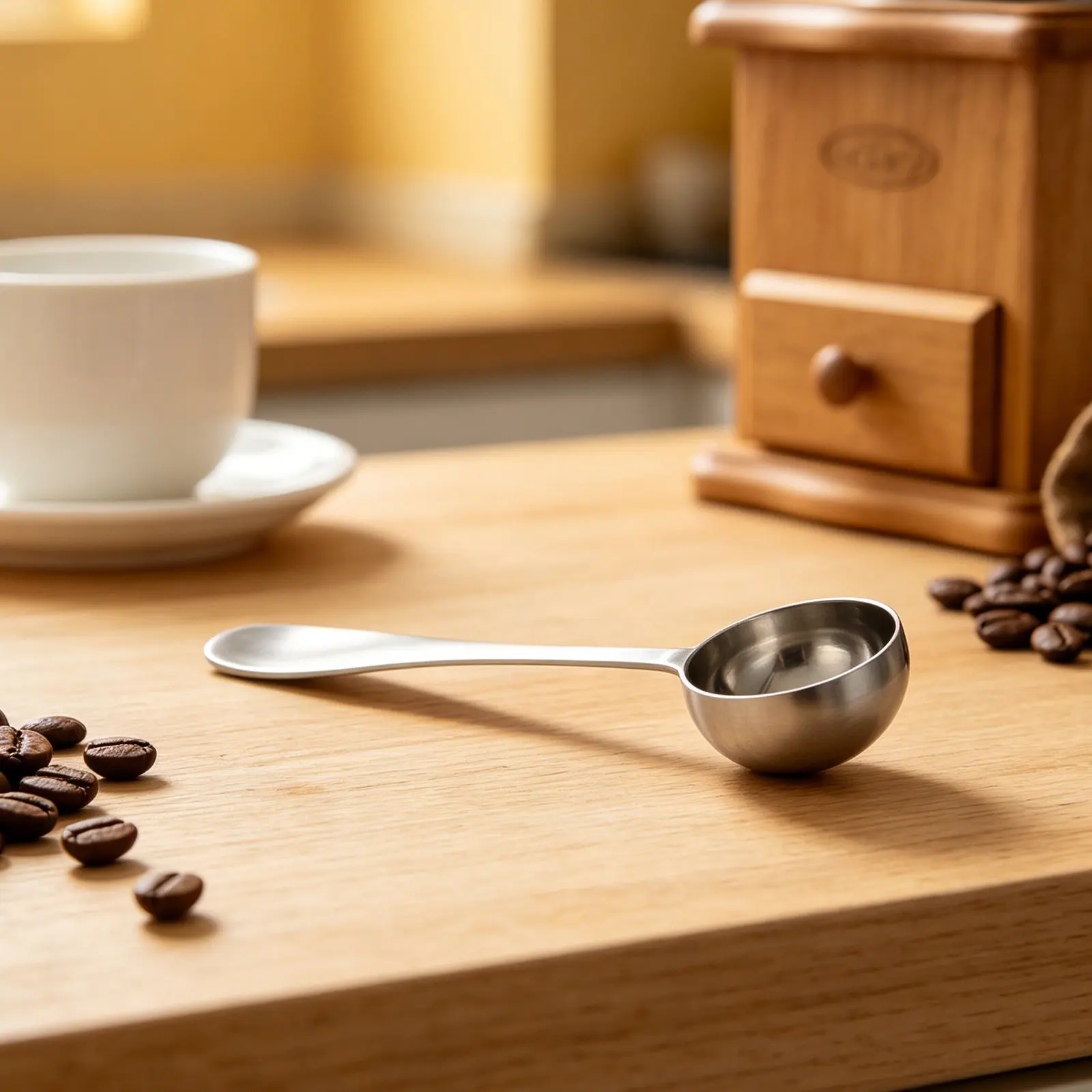 Cuchara Medidora de Café de Acero Inoxidable, Cuchara de 7.5 ml, Cuchara de Precisión para Café Molido, Té Suelto en Polvo, Apta para Lavavajillas