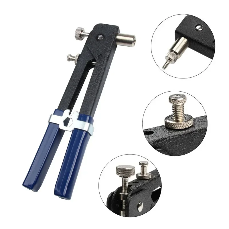 Riveter Gun with Nutsert Riveting Household Repair Tools Set 86Pcs M3-M8 Blind Hand Rivet Nuts Threaded Insert Rivet Tool