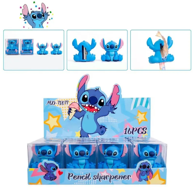 Stitch Lilo Cartoon Cute Creative Three-dimensional Doll Shape Silicone Pencil Sharpener Children's Manual Stationery Wholesale