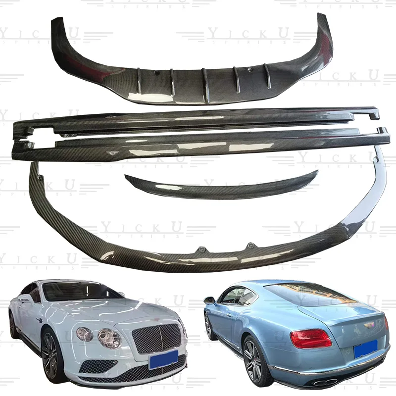 

High quality W12 limited edition carbon fiber body kit front lip side skirt rear lip spoiler 15-17 for Bentley Continental GT