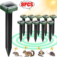 1/8PCS Ultrasonic Solar Powered Pest Repeller Mole Pest Rodent Repellers Snake Mouse Chaser for Lawn Garden Backyard Protection