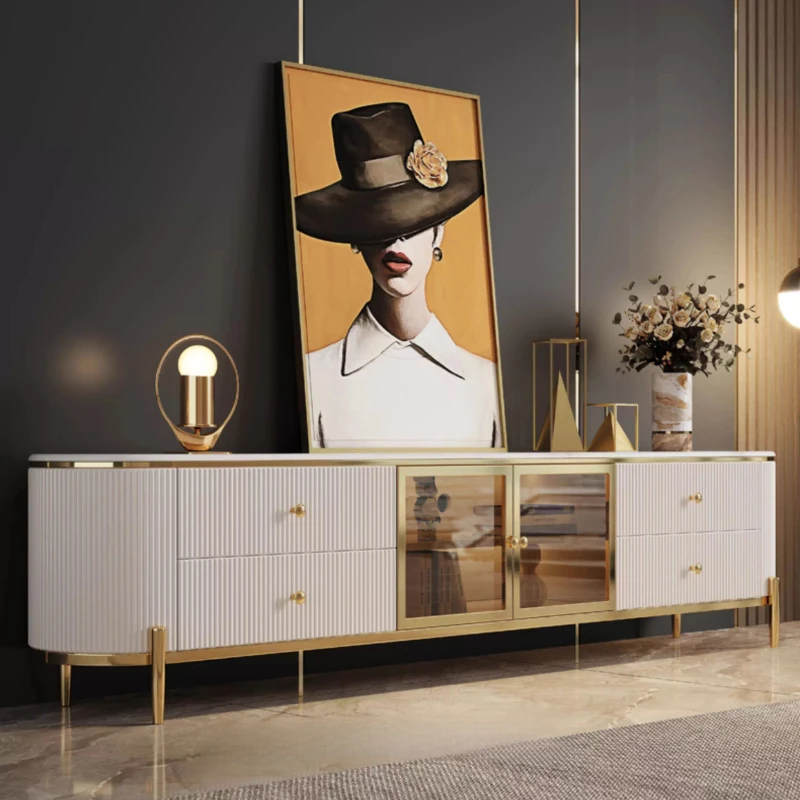 

Современная скандинавская кремовая каменная плита, простой шкаф для телевизора для гостиной, маленькая квартира, мебель для гостиной, роскошная подставка для телевизора для дома