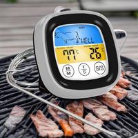 Smart Digital Meat Thermometer with Probe LCD Touchscreen Timer for BBQ Grill Oven Cooking Food Temperature Gauge Kitchen Tools