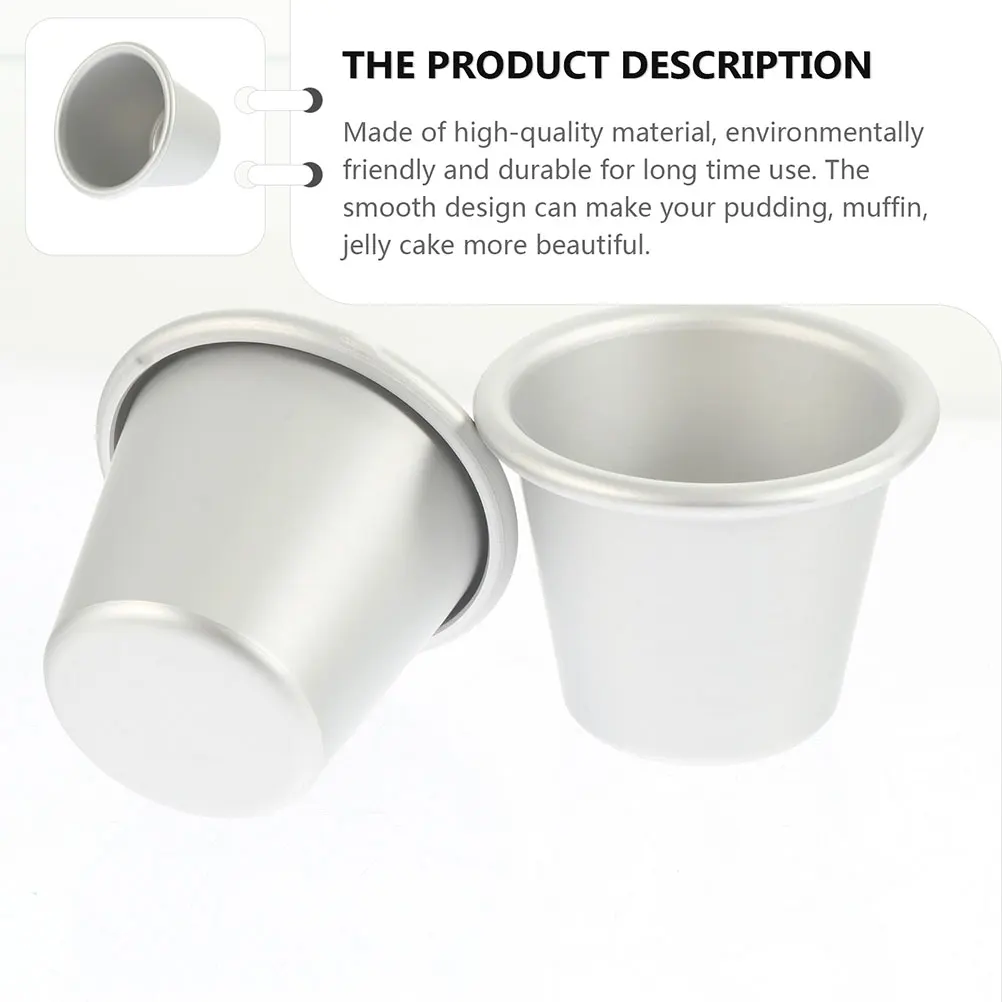 

6Pcs Round Baking Mold Nonstick Aluminum Cake Bread Pudding Pan Household Kitchen Tool Metal Pudding Moulds