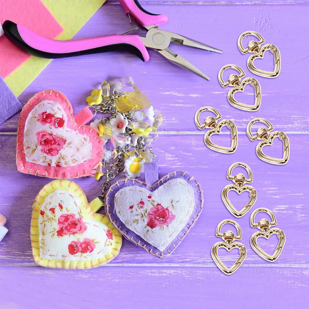 

12pcs Keychain Clips Silver Spring Buckles for Bags Cute Hooks Diy Office Keyring Snap Hook Jewelry Accessories Charm Decor