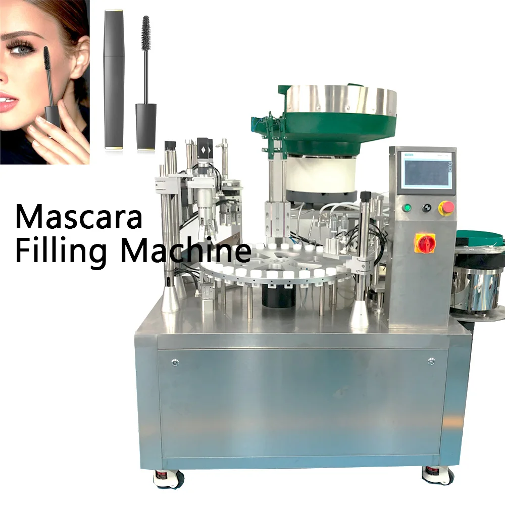Automatic Cosmetic Rotary Filling and Capping Machine, Mascara Rotary Filling Packaging Machine Production Line