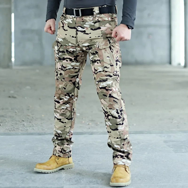 

Autumn Winter Softshell Elastic Camping Hiking Trekking Fishing Hunting Pants Outdoor Cycling Tactical Cargo Trousers 6XL130kg