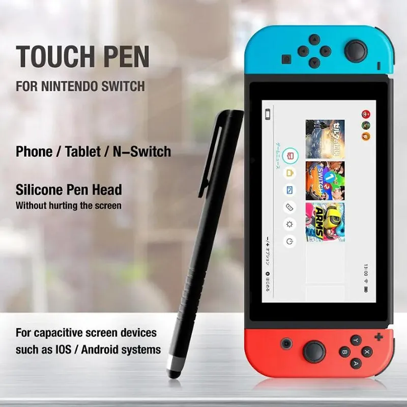 10 pz/lotto penna Touch Screen stilo universale per Nintendo Switch NS Tablet telefono con Clip penna testa penna in Silicone ad alta sensibilità