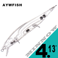 AYWFISH 15PCS / LOT Unpainted Fishing Minnow Lures Floating Minnow Blanks 10.5CM 7G Small Jerkbait Minnow DIY Artificial Bait