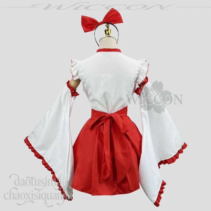 2026 عيد الميلاد التصميم الأصلي Kawaii اليابانية ميكو الساحرة الأحمر فستان قصير القوس عقال لطيف الساحرة أنيمي زي هالوين كوس #4