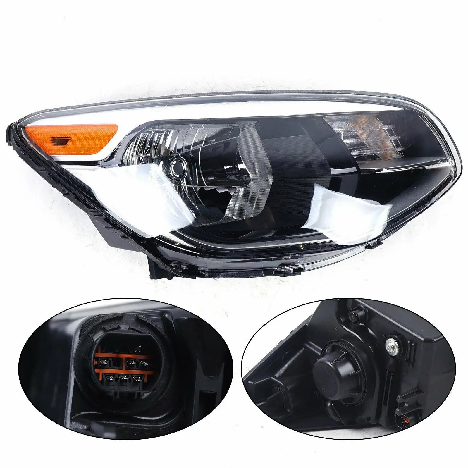 For Kia Soul 2014-2019 1.6L 2.0L Halogen Headlight Headlamp Right Passenger Side W/O Bulbs Clear Len