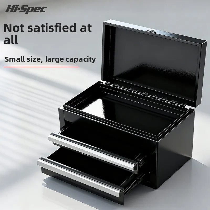 Hi-Spec Mini Metal Tool Box Multi Layer Drawer Storage Organizer Portable Desktop Tool Box for Home Office Small Parts Storage