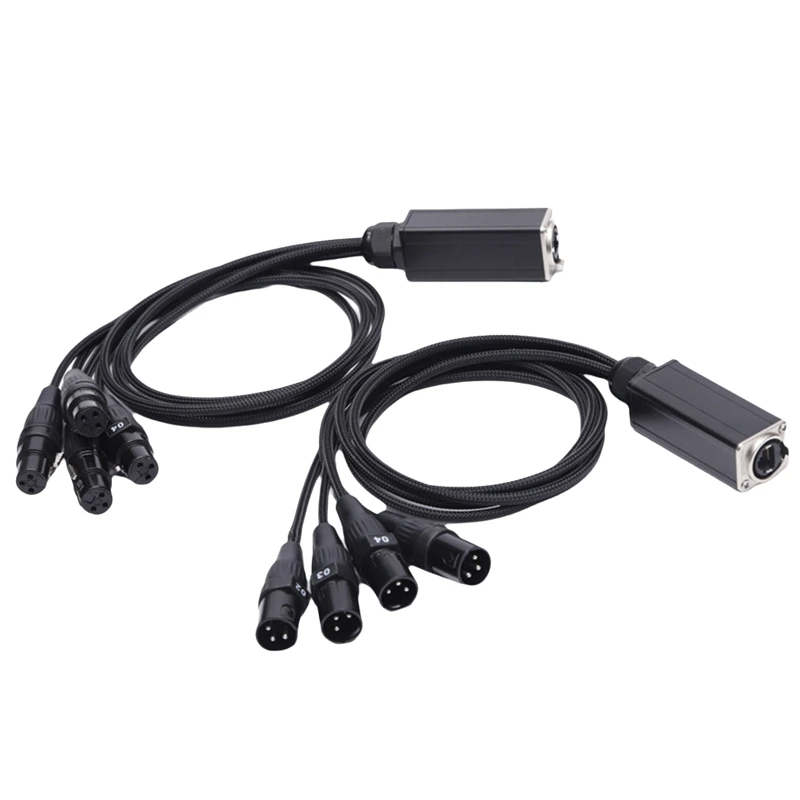 Cabo blindado rj45 cat5 para conectores xlr macho/fêmea de 4 canais de 3 pinos cabo receptor multi-rede para estúdio de palco durável