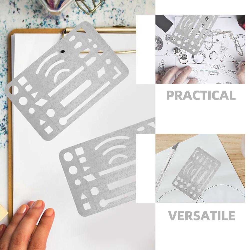 3 Pcs Stainless Steel Erasing Shield Drawing Template Craft Drafting Tool Engineering Tools Metal Eraser Rulers Drafting