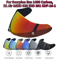 Lente de viseira para capacete de motocicleta, cabe nos seguintes capacetes com mecanismo KDF-16-1 para Scorpion Exo 1400 Carbon, R1 Air EXO 520