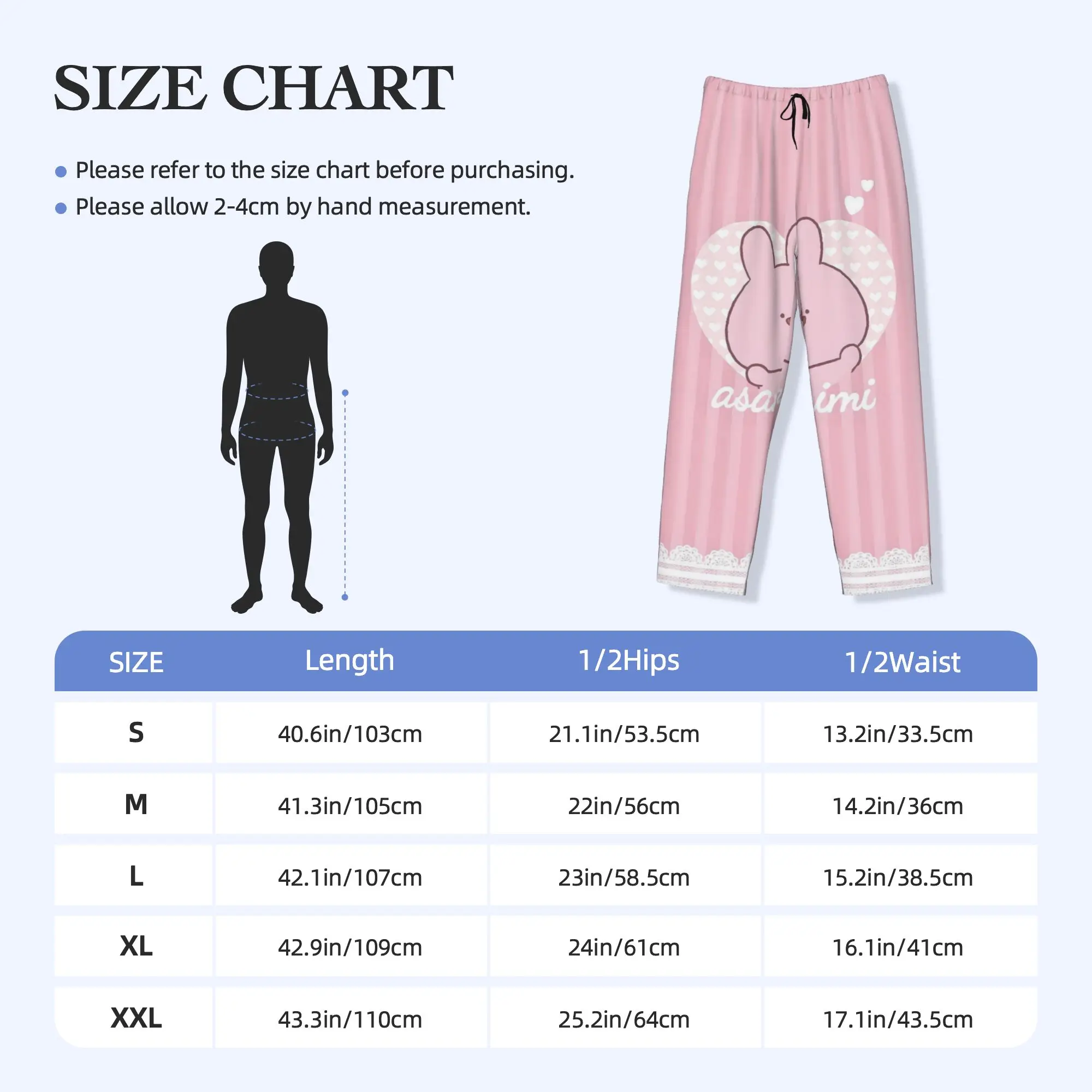 Custom Cartoon A-Asamimichans Cute Pajama Pants Men  Lounge Sleep Stretch Sleepwear Bottoms with Pockets view 5