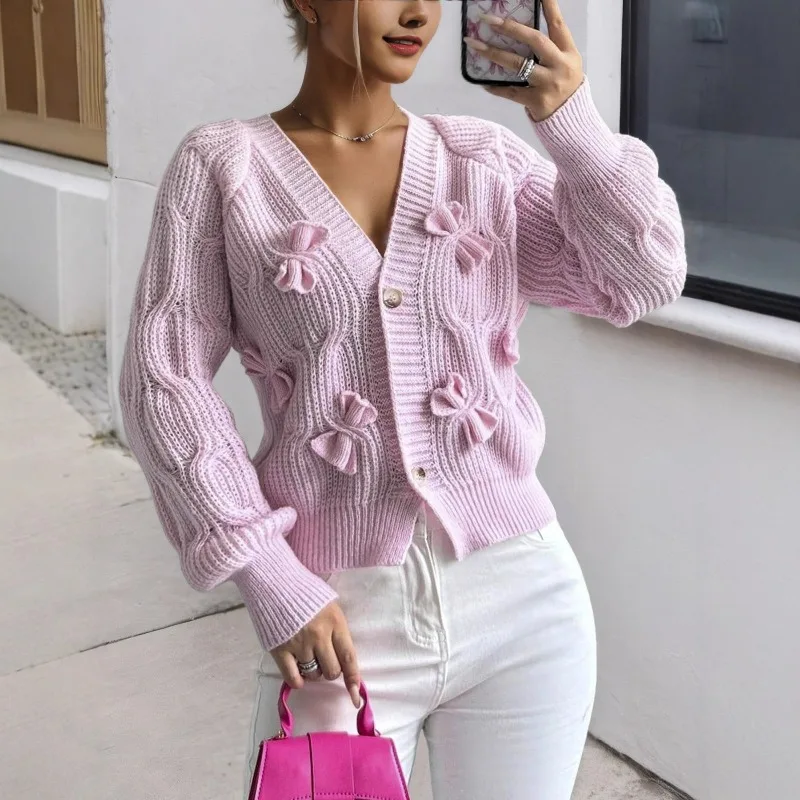 

Новый женский свитер, куртка-кардиган, весна-осень-зима, теплый вязаный свитер, куртка, модный женский вязаный кардиган с бантом, куртка