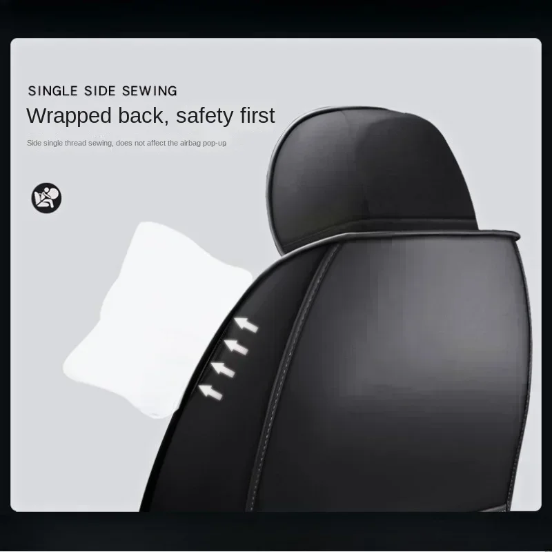 لسيارة شيفروليه سيلفرادو غطاء مقعد السيارة جلد صناعي مقاوم للماء ومقاوم للاهتراء وناعم، ملفوف بالكامل 5 مقاعد يغطي أربعة