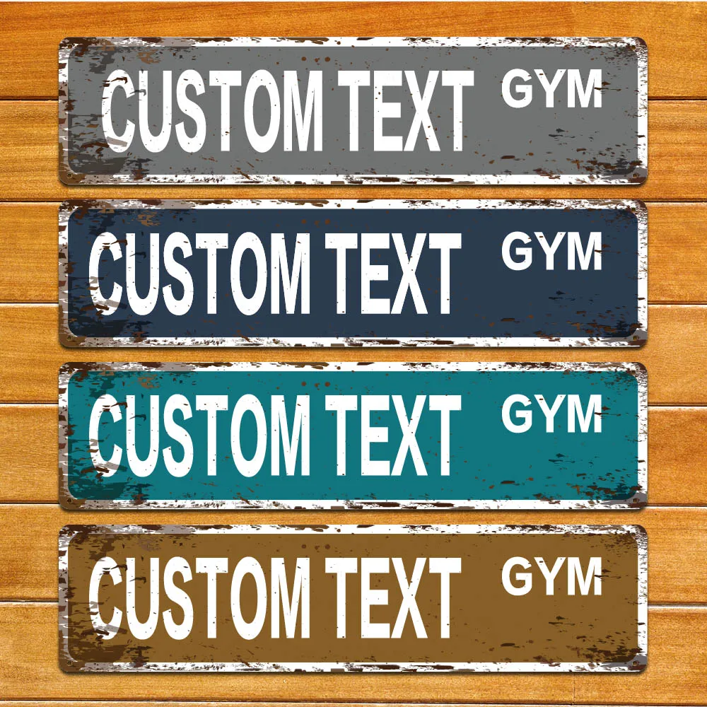 1pc Personalized GYM Custom Metal Street Sign Customizable Outdoor City For Back To School/Easter/Graduation, English Text Daily