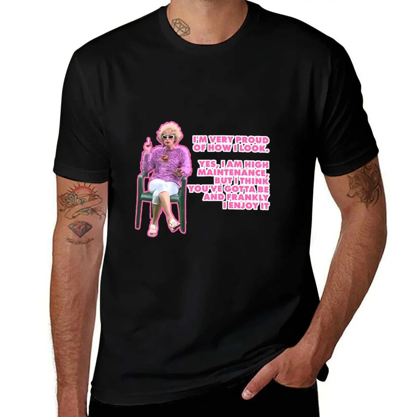 

Kath & Kim Yes, I am high maintenance quote T-Shirt T-shirts man korean fashion aesthetic clothes men workout shirt