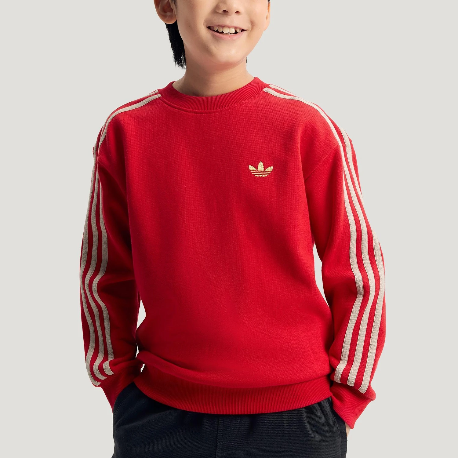 

Оригинальный детский пуловер Adidas с круглым вырезом и капюшоном, прочный повседневный свитшот IA8933