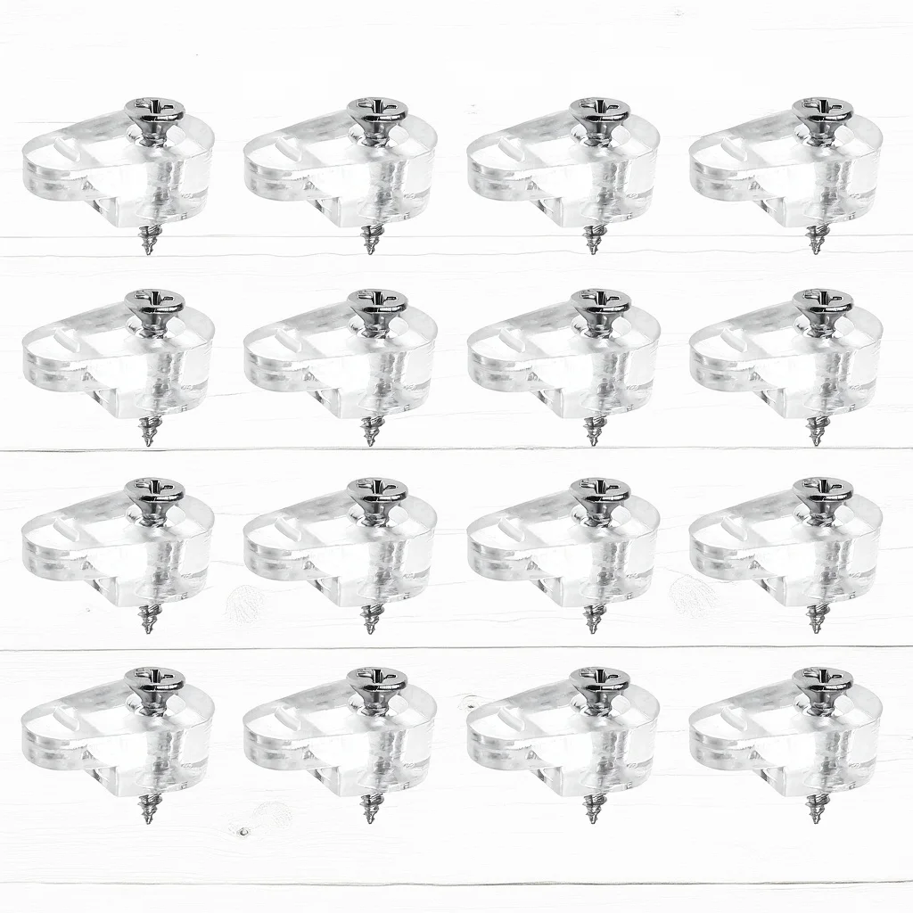 

Clear Plastic Mirror Mounting Clips 20 Pcs Holder for Wall Mirrors Fixing Fasteners Grass Clips with Screws Plastic Holder Clips