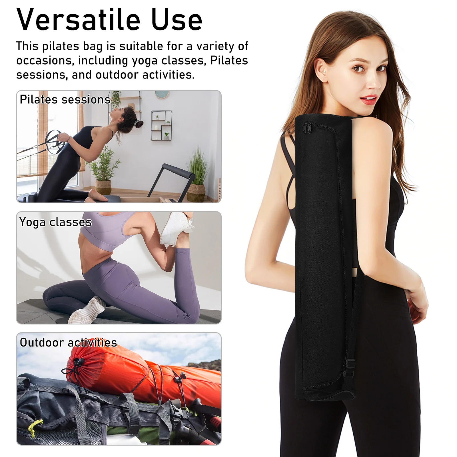 

Yoga Durable Oxford Fabric Large Capacity Lightweight Portable Yoga Mat Carrier Pilates Bag for Women