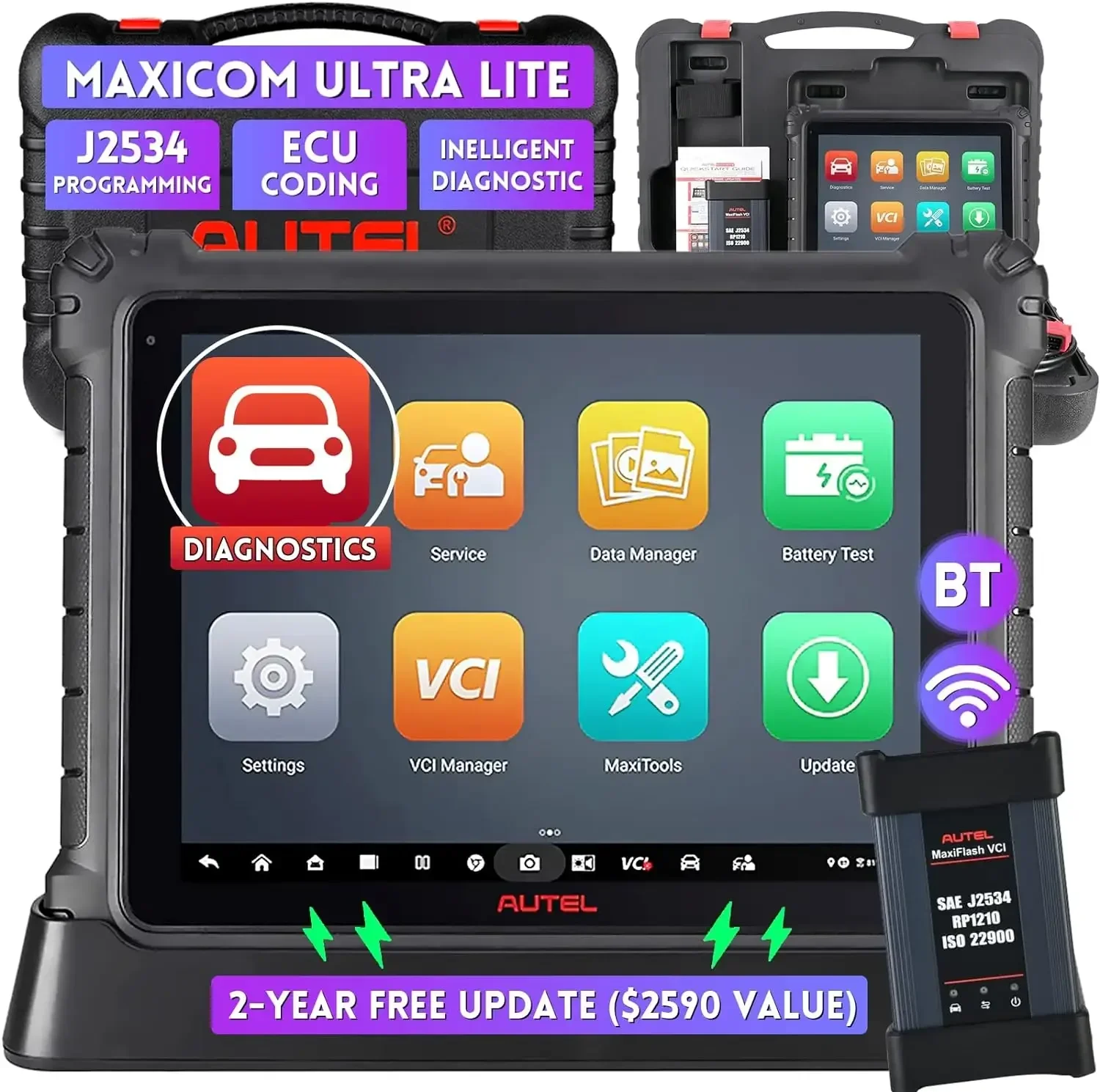 Autel MaxiCom Ultra Lite Scanner Upgrade of MS919 Elite II Pro MS909 908 as MaxiSys Ultra Programming Coding