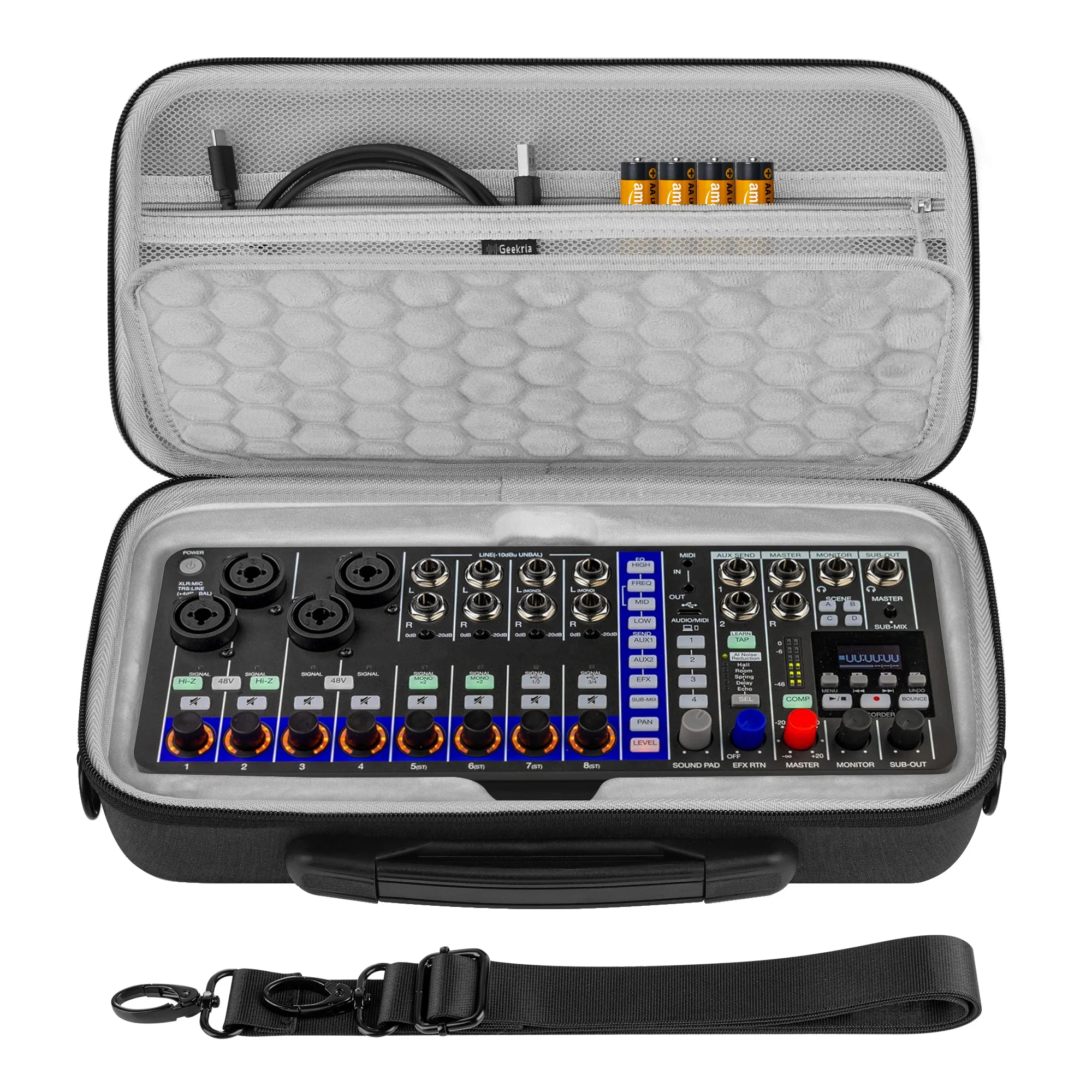 حقيبة حمل واجهة الصوت Geekria متوافقة مع Zoom LiveTrak L6 max/ L6 max Digital Mixer (رمادي داكن) #1