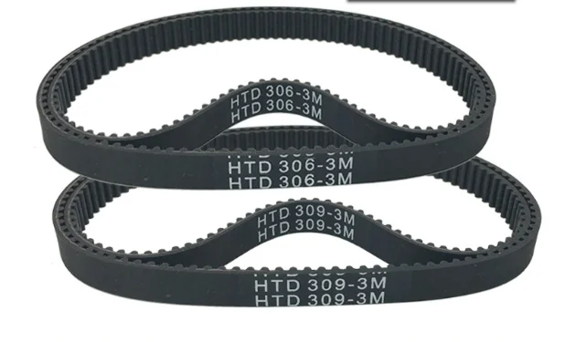 1PCS HTD3M-300/306/309/336/339/342/345/360/363/366/369 Rubber Timing Belt Black 3mm Pitch  8mm/10mm/15mm/20mm width