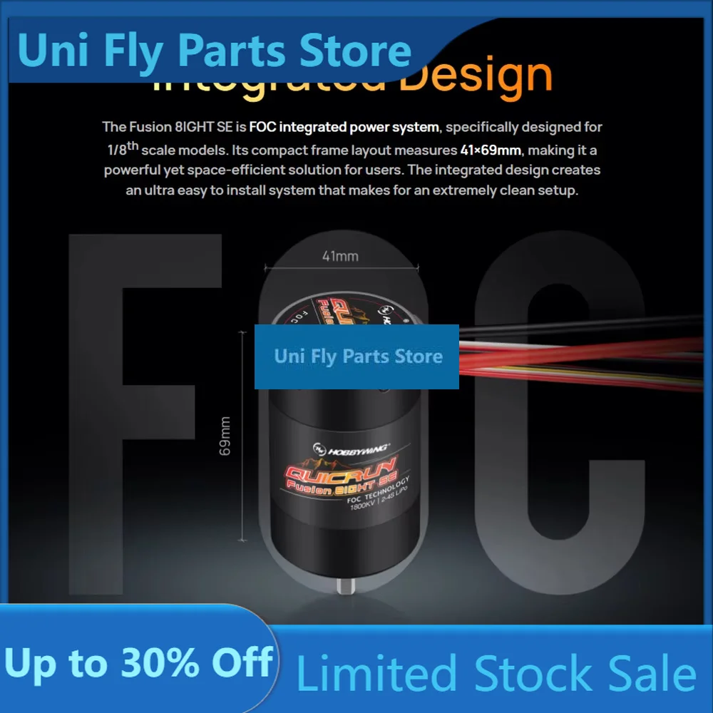 HobbyWing QuicRun Fusion 8IGHT SE 1800KV Waterproof Brushless Sensory Motor for 1/10 RC Climbing Car