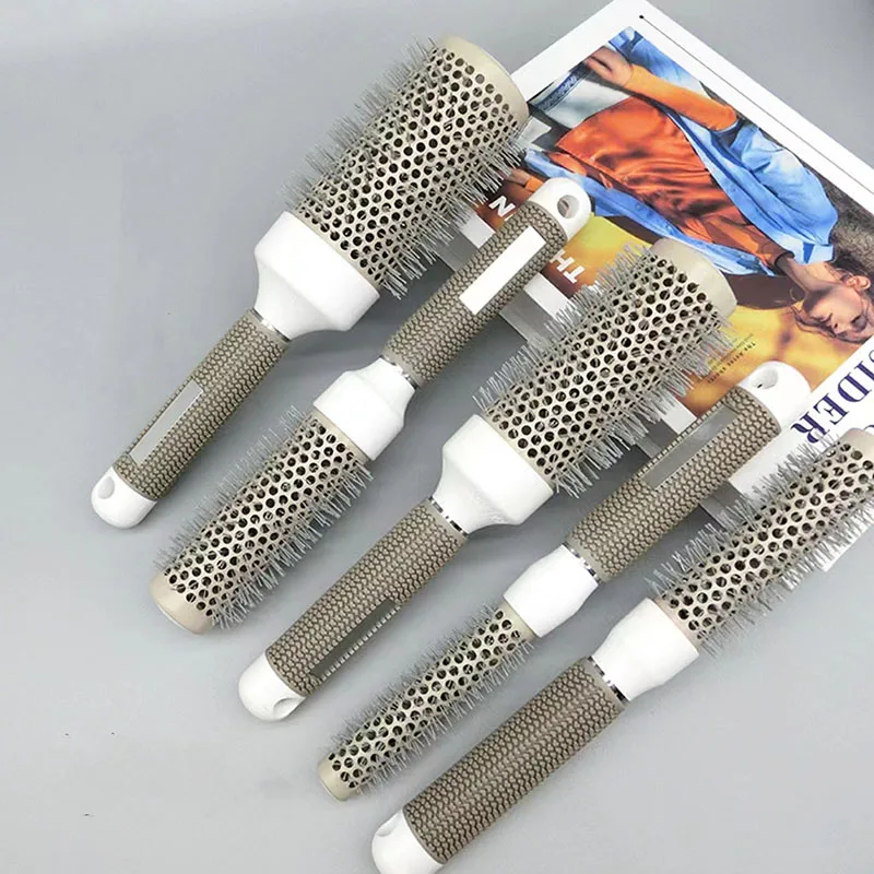 

Professional 5 Size Hair Brush Comb Hairbrush High Temperature Resistant Ceramic Round Comb Hair Styling Tool