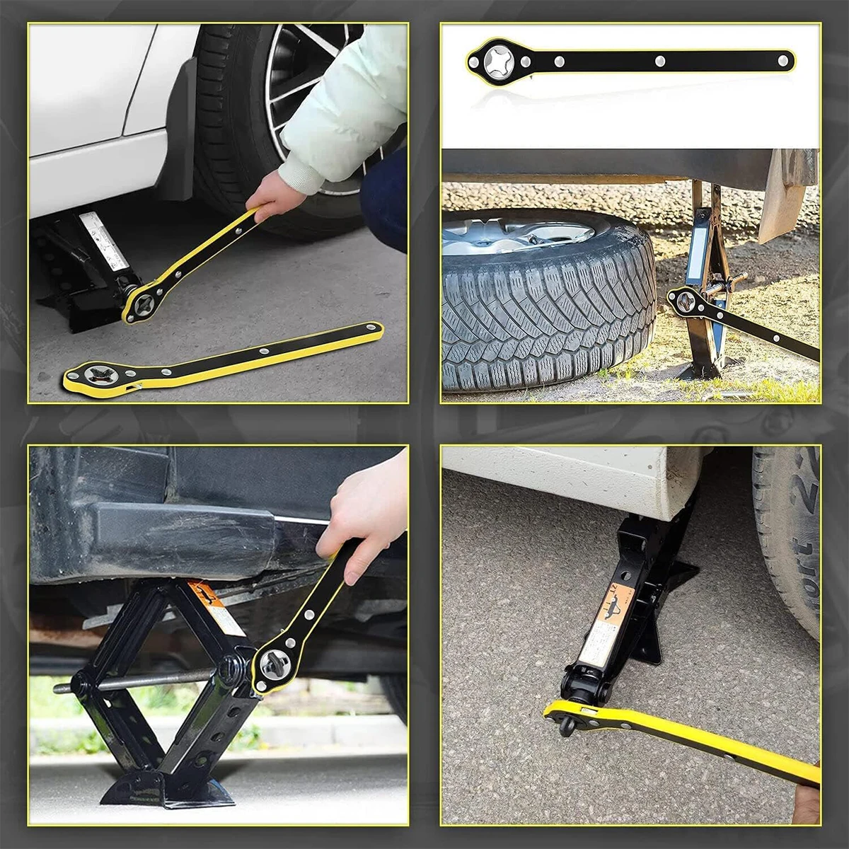 Auto Labor Saving Jack Ratchet Wrench,Long Handle Scissor Lug Wrench, 360° Forward And Reverse Knob Design,Tire Wheel Wrench view 4