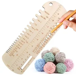 YOMDID 1PC Wood Sock Ruler Knitting Crochet Measuring Device Handcraft Socks Measuring Board DIY Sock Sewing Knitted Accessories