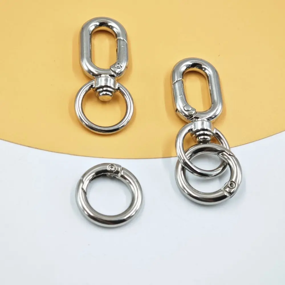 Trendy Metal Double Opening Swivel Keychain DIY Keys Luxury Swivel Spring Snap Clip Key Ring Bag Accessories