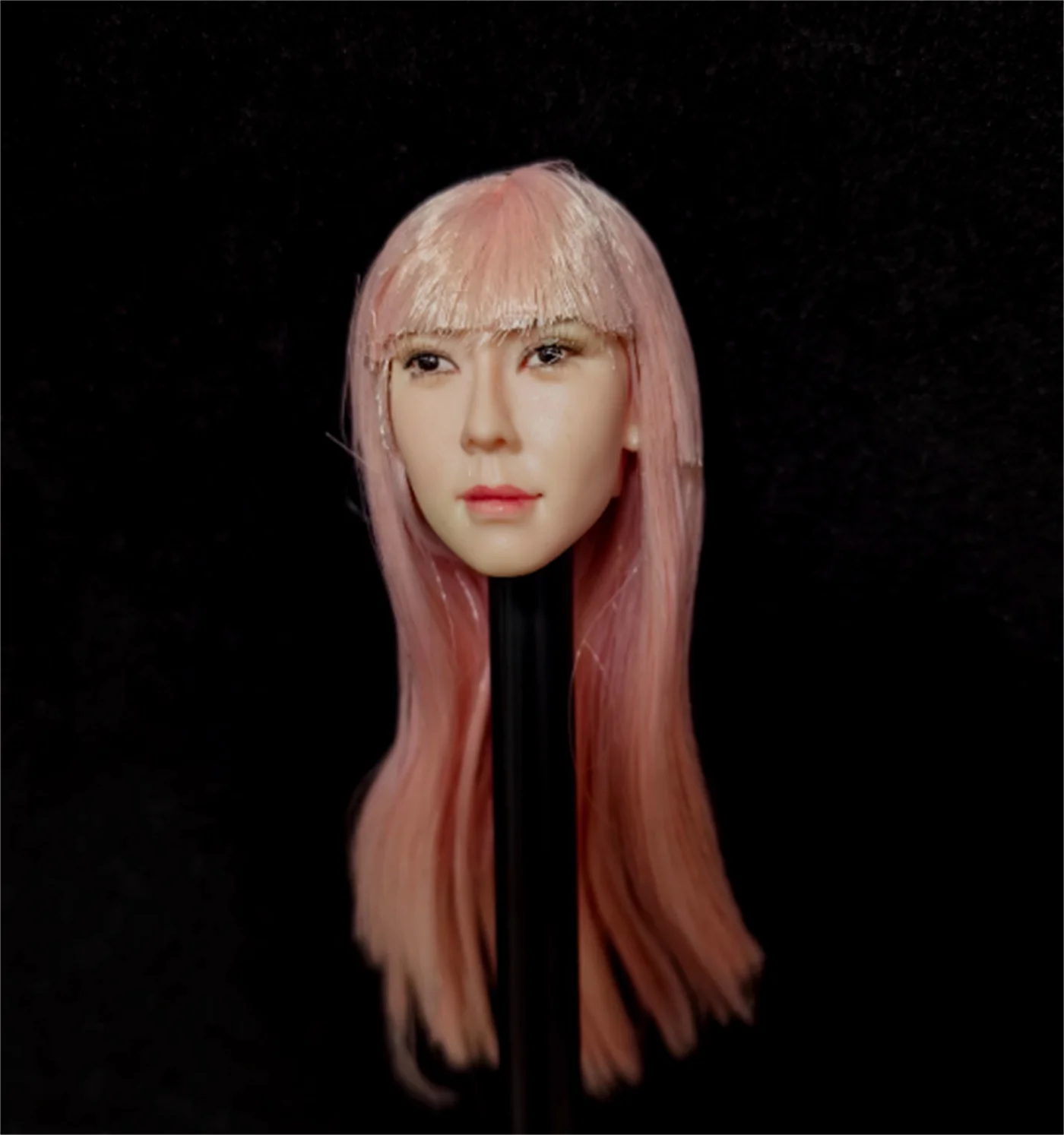 

1/6 Scale Female Head Sculpture Pink /Brown Hair Soldier Ping Expression Anime For 12 inch Phicen Tbleague figure Toys