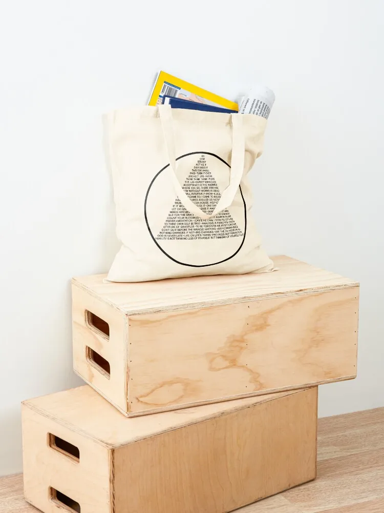 Alcoholics Anonymous Symbol in Slogans (A.A.) Tote Bag Handbags Fabric bag canvas tote bags Canvas bag