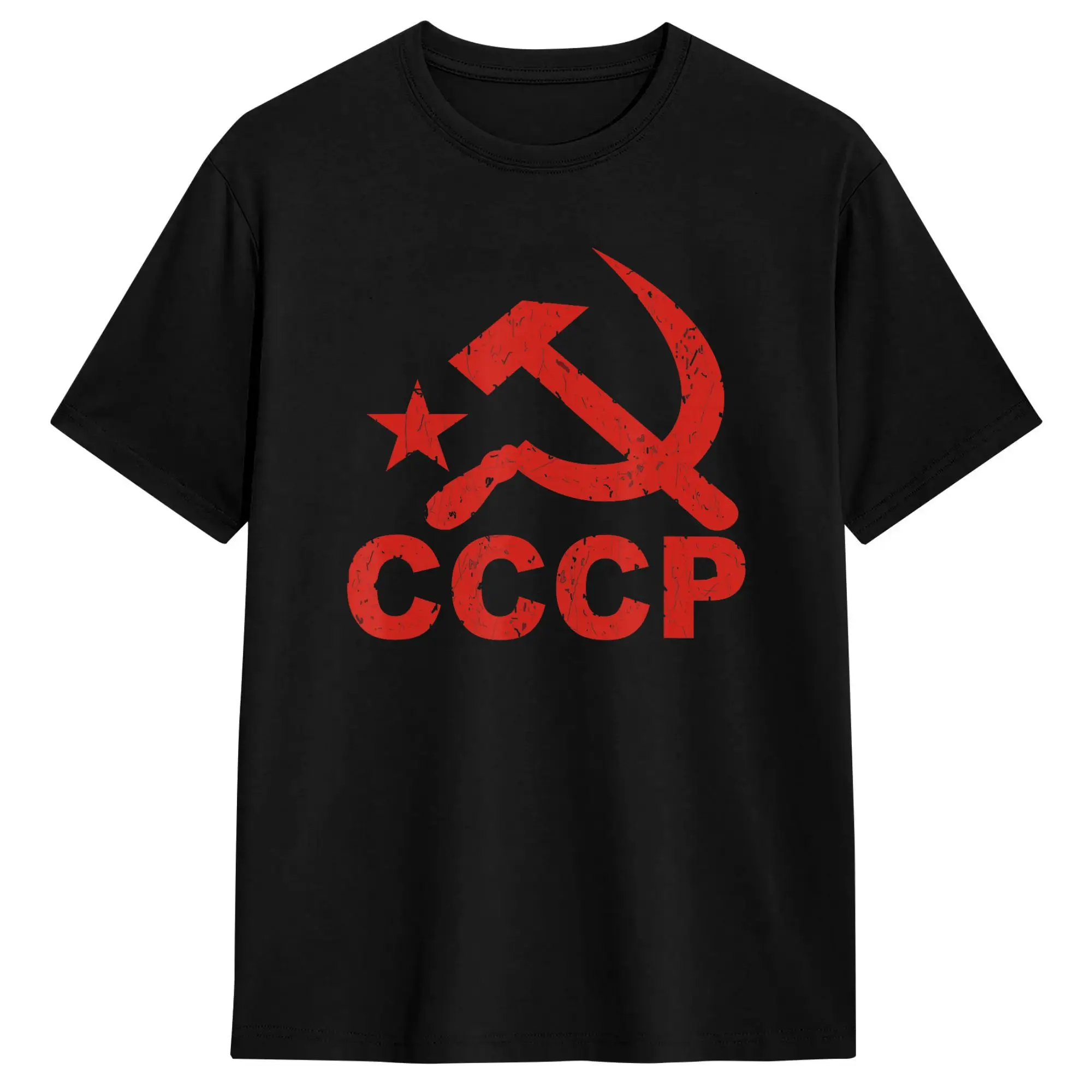 CCCP Soviet Communist Star Cotton T Shirt For Men's Summer  Funny T Shirts Hipster Tee Shirt Plus Size Casual Clothing