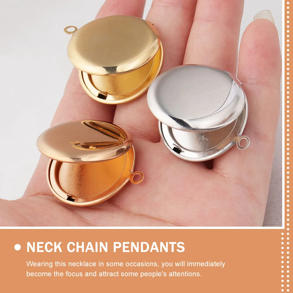 

10 Pcs Photo Box Pendant Ornaments Decorative Pendants Locket Necklace Jewelry Keychain Stainless Steel Frame