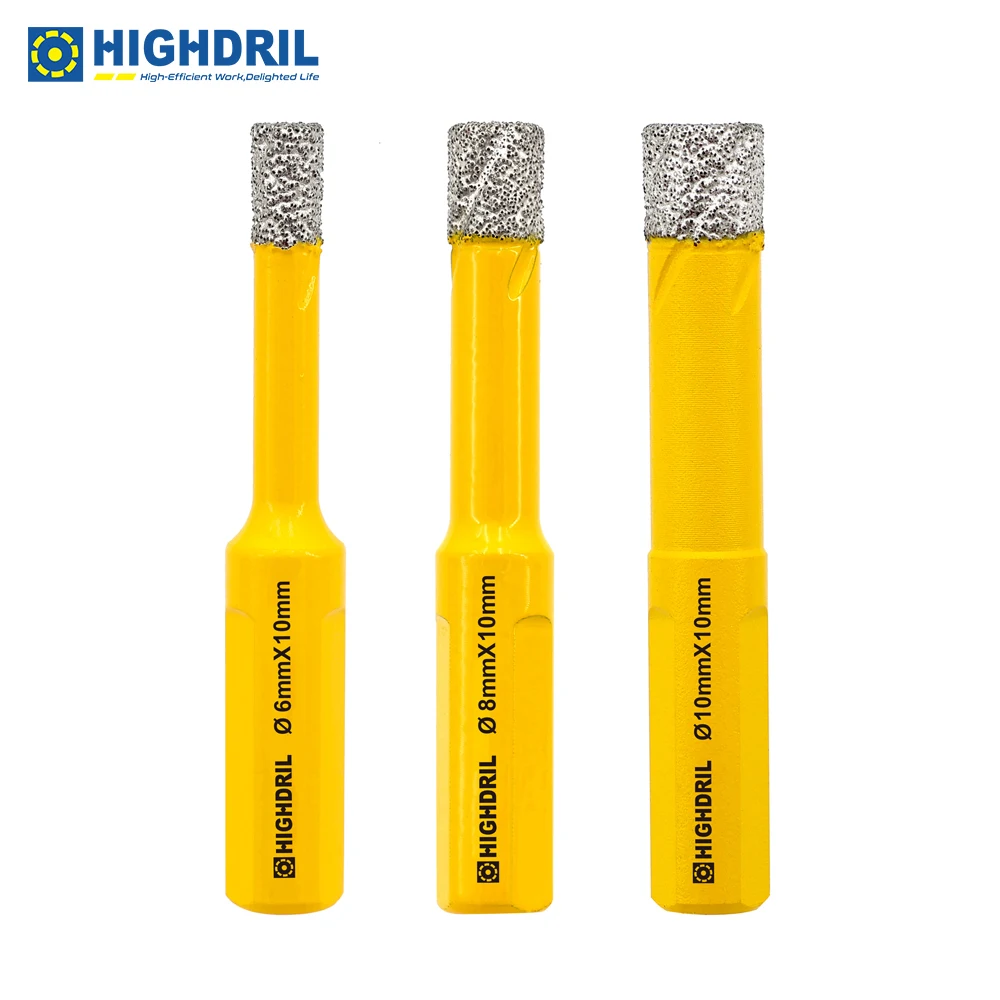 HIGHDRIL Triangule Shank Diamond Drill Bits Core Drilling Holes For Granite Marble Tile Ceramic Porcelain Dry Or Wet