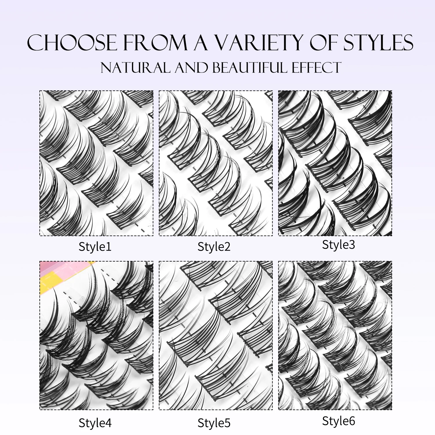 속눈썹 클러스터 320개 천연 속눈썹 연장 클러스터 래쉬 볼륨 믹스 트레이 래쉬 클러스터 내추럴 래쉬