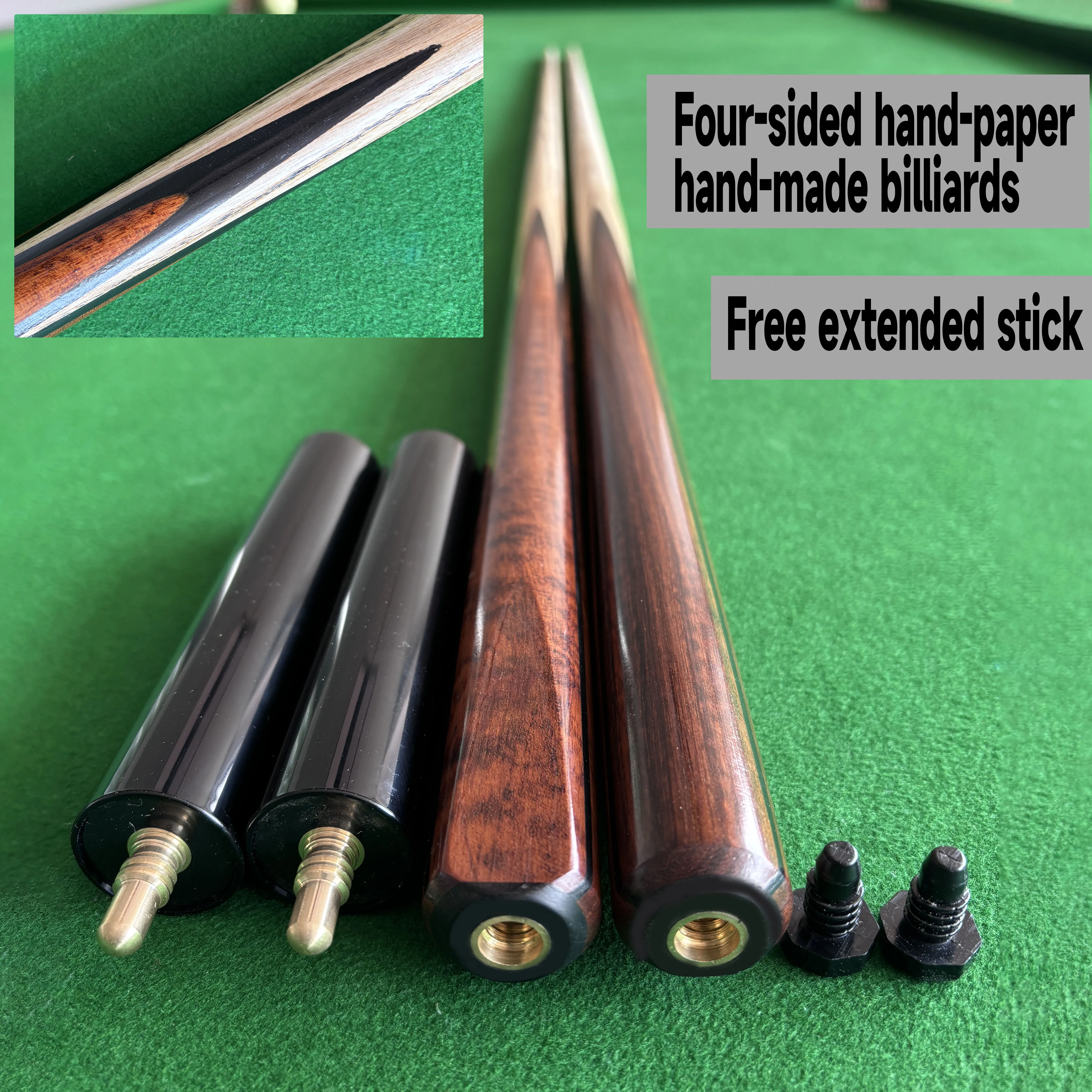 Handmade Pool Cue Stick 9mm 9.5mm 10mm Tips Snooker Billiard Cues Snooker Cue Stick Factory Wholesale Customizable 3/4