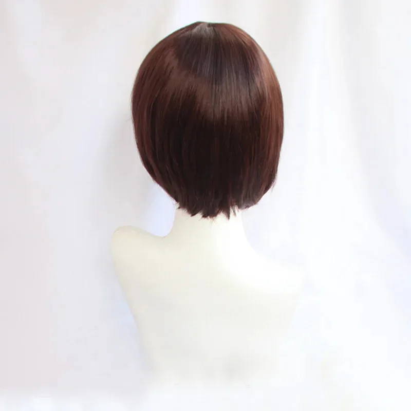 Tenten الاصطناعية قصيرة البني مع اثنين الكعك تأثيري أنيمي مقاومة للحرارة الشعر هالوين شعر مستعار للحفلات + Frk ؛ 3,c'5.b;8'