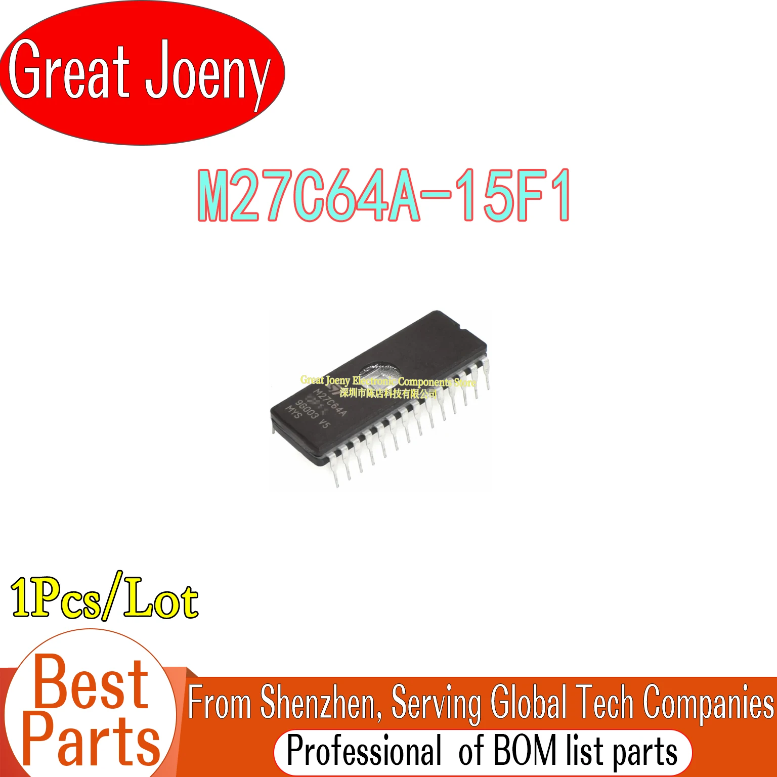 

100% New Original M27C64A M27C64A-15F1 IC Chipset DIP-28