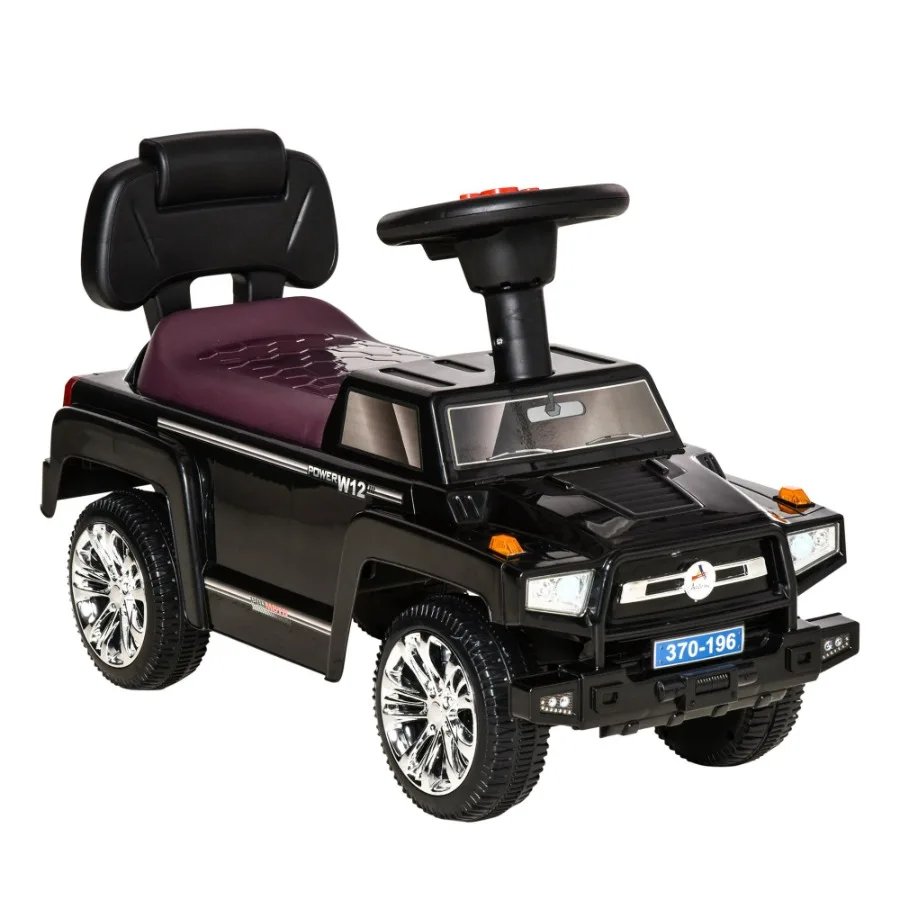 

Aosom Ride on Push Car SUV Style Sliding Walking Car for Toddle with Horn Music Working Lights Hidden Storage and Antidumping S