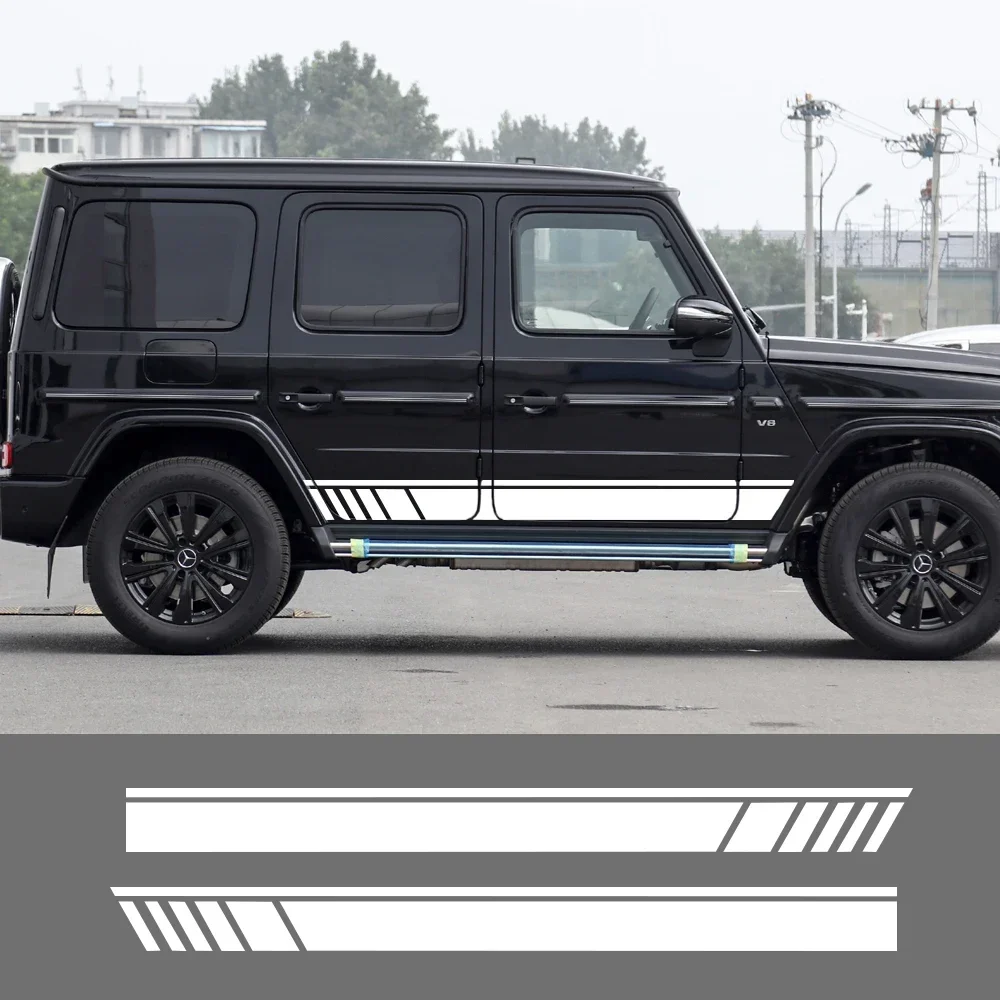 Car Decals Side Body Stickers for Mercedes Benz G55 G63 AMG W463 G500 Class G350D Sticker SUV Car Accessories Stripes Auto Decal