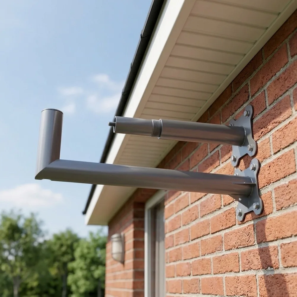 Extended L-Shaped Wall Bracket for Starlink For V5 For Eave Mount 360 Degree Adjustable Rotation and Clean Cable Management