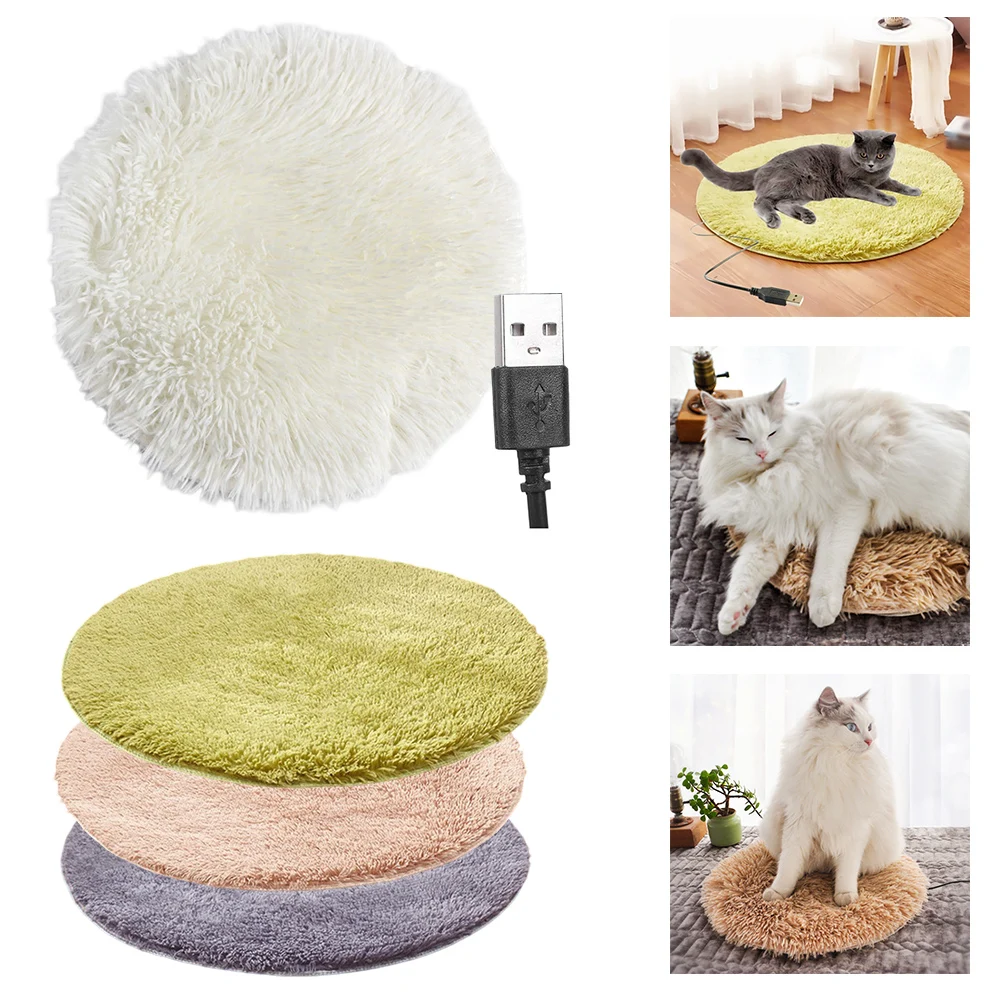 Coperta riscaldante elettrica USB per animali domestici Tappetino riscaldante in peluche per cani e gatti Uso interno ed esterno Controllo sicuro della temperatura